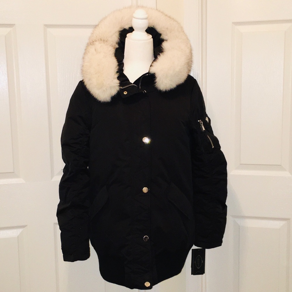 1 Madison | Down Parka With Removable Blue Fox Fur Trim Hood | NWT | L | $700